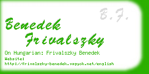 benedek frivalszky business card